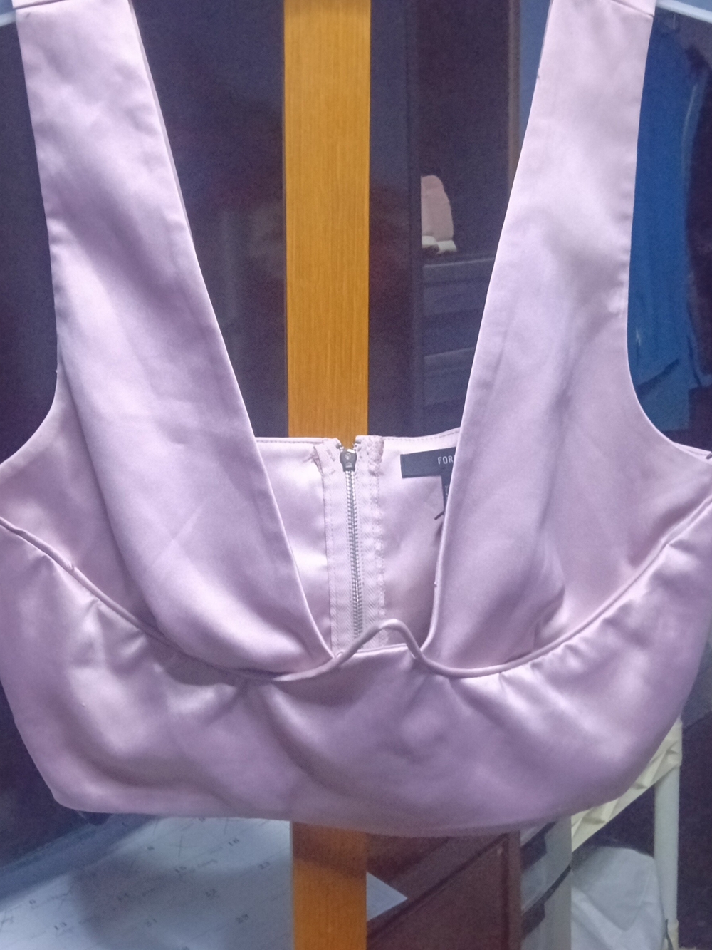 Forever 21 Lilac Satin Crop Top